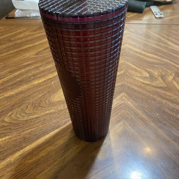 Starbucks Disco Studded Cold Cup Tumbler Dark Red 24oz  Nice Preowned Condition - Picture 3 of 6